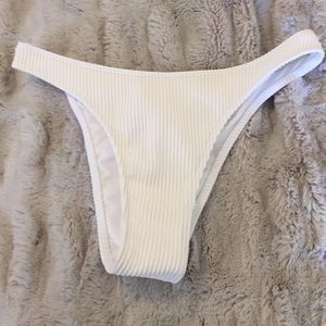 Hollister White High Leg Ribbed Bikini Bottom